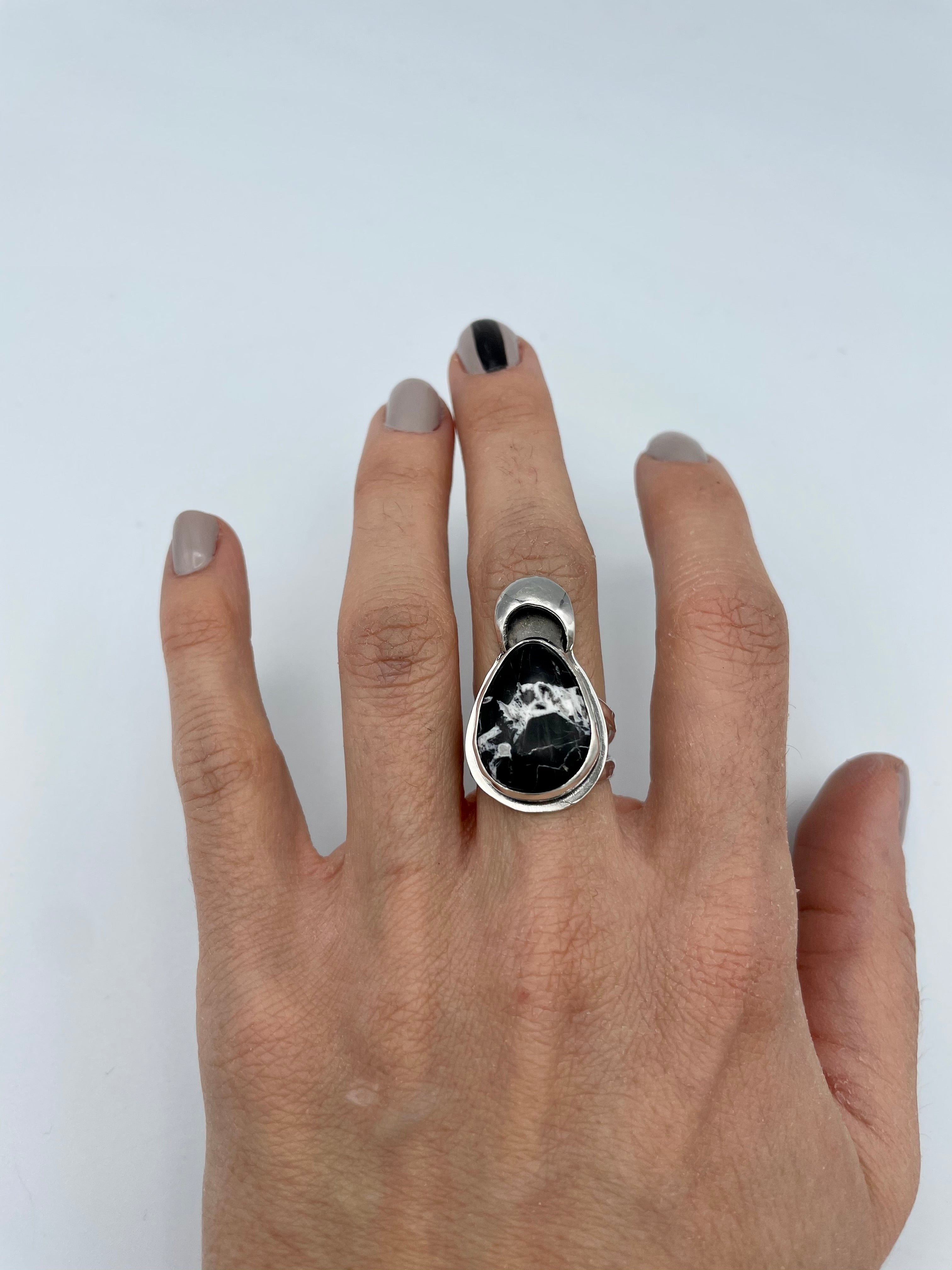 White Buffalo Dark Moon Ring