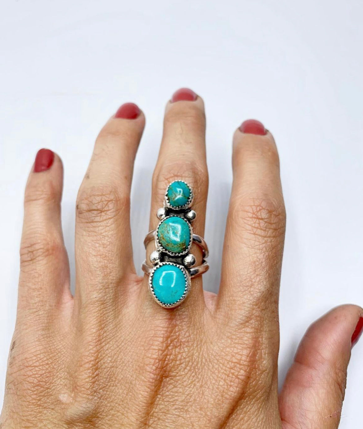 Turquoise 3-Stone Ring