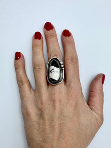 White Buffalo & Silver Georgia Ring
